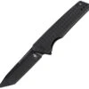 Kizer Cutlery Lan K4577N1, 3.37" N690 Black Plain Blade, Black G-10 Handles