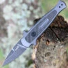 Kershaw Knives Kershaw 7130 Launch 12CA Mini Stiletto, 1.9 " CPM154 Black Stonewashed Plain Blade, Grey Aluminum w/ Carbon Fiber Insert Handle