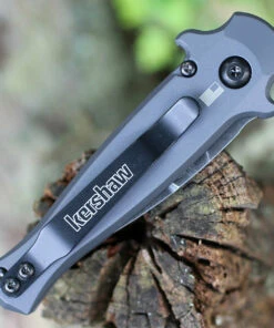 Kershaw Knives Kershaw 7130 Launch 12CA Mini Stiletto, 1.9 " CPM154 Black Stonewashed Plain Blade, Grey Aluminum w/ Carbon Fiber Insert Handle -Knifeworks Sales Store KS7130GRYBW.2 00467.1595358849