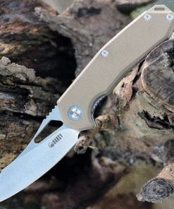 Kubey Knife Kubey Vagrant 2.95" AUS-10 Satin Brown G-10 Folder KUB291B