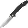 Kubey Knife Kubey Pretender KU177, 3.7" D2 Satin Plain Blade, Black G-10 Handles