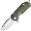 Kubey Knife Kubey Chubby KU203B, 2.75" D2 Sandblast Plain Blade, Green G-10 Handles