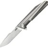 Kubey Knife Kubey Predator KB205A, 3.4" AUS-10 Satin Blade, Gray 6AL4V Titanium Handles