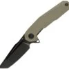 Kubey Knife Kubey Carve KB237C, 3.6" D2 Black Titanium Coated Blade, Tan G-10 Handles