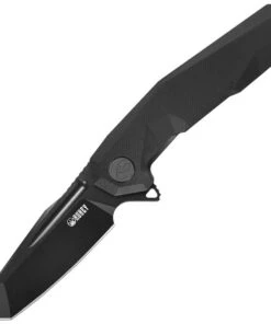 Kubey Knife Kubey Carve KB237D, 3.6" D2 Black Titanium Coated Blade, Black G-10 Handles