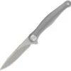 Kubey Knife Kubey Sirena KB283A, 3.15" AUS-10 Sand Blast Plain Blade , Gray 6AL4V Titanium Handle