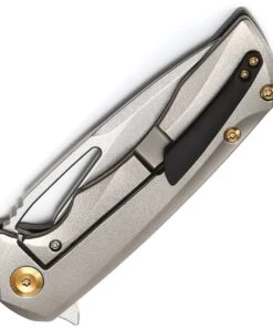 Kansept Knives K1001A1 Kryo, 3.58" CPM-S35VN Stonewashed Plain Blade, Gray Titanium Handle -Knifeworks Sales Store Kryo Framelock Orange Peel 2 76280.1611178446