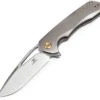 Kansept Knives K1001A1 Kryo, 3.58" CPM-S35VN Stonewashed Plain Blade, Gray Titanium Handle