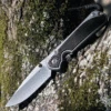 Chris Reeve Large Sebenza 31 Bog Oak Inlay, 3.61" CPM S45VN Stonewashed Drop Point Blade, Matte-Blasted Handle (L31-1100)