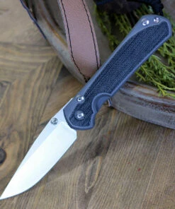 Chris Reeve Large Sebenza 31 Black Canvas Micarta Inlays, 3.61" S45VN Drop Point (L31-1200)