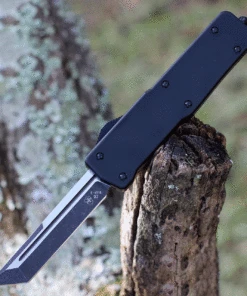 Templar Knife Co. Templar Premium Lightweight Large OTF - Blk Rubber (3.55" D2 Blk Tanto) LA-BR-22-1