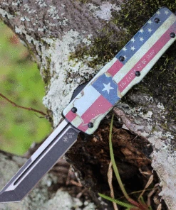 Templar Knife Co. Templar Premium Lightweight Large OTF -Alum. Texan (3.55" D2 Blk Tanto) LA-TX-22-1