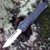 CobraTec Knives LBCTK-1LTS Tanto Large CTK-1 Black, 3.75" D2 Steel Partially Serrated Blade, Black Aluminum Handle