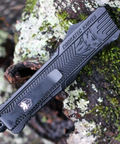 CobraTec Knives LBCTK-1LTS Tanto Large CTK-1 Black, 3.75" D2 Steel Partially Serrated Blade, Black Aluminum Handle -Knifeworks Sales Store LBCTK 1LTS.2 66481.1611337847