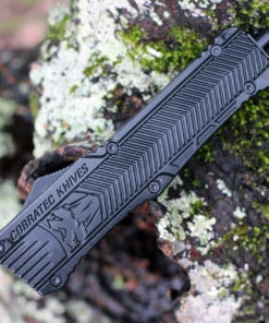 CobraTec Knives LBCTK-1LTS Tanto Large CTK-1 Black, 3.75" D2 Steel Partially Serrated Blade, Black Aluminum Handle -Knifeworks Sales Store LBCTK 1LTS.3 82961.1611337847