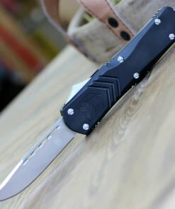 CobraTec Knives LBLKFS-XLDNS Large FS-X Black, 3.50" D2 Steel Drop Point Blade, Anodized Aviation Aluminum Handle