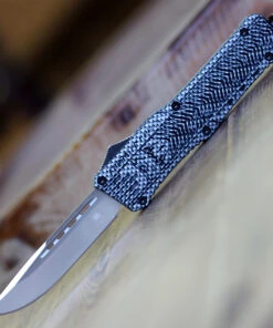 CobraTec Knives LCFCTK-1LDNS Large CTK-1 Carbon Fiber Wrap, 3.75" D2 Steel Drop Point Plain Blade, Aluminum Handle