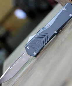 CobraTec Knives LGYFS-XLDNS Large FS-X Grey, 3.50" D2 Steel Plain Blade, Anodized Aviation Aluminum Handle