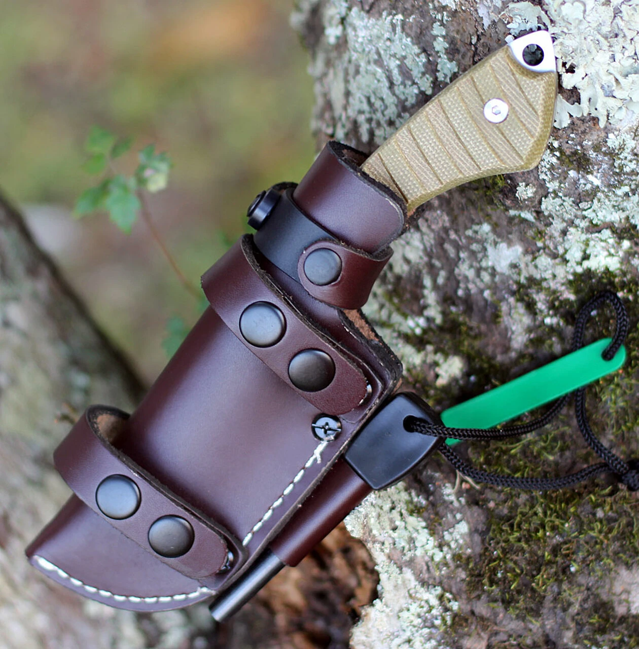 Lord And Field Outfitters Lord And Field Frontiersman Survival Knife LOR01, 4.5" 1095HC Satin Plain Blade, Green Micarta Handle 4 Lord And Field Outfitters Lord And Field Frontiersman Survival Knife LOR01, 4.5" 1095HC Satin Plain Blade, Green Micarta Handle - Image 4