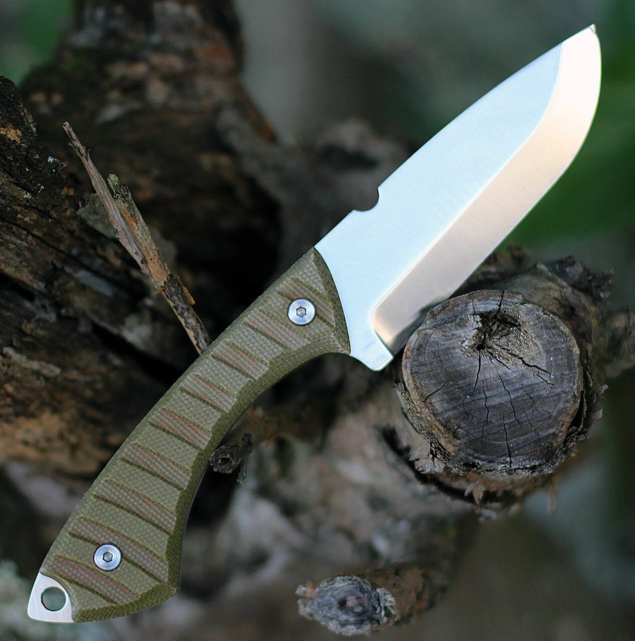 Lord And Field Outfitters Lord And Field Frontiersman Survival Knife LOR01, 4.5" 1095HC Satin Plain Blade, Green Micarta Handle 2 Lord And Field Outfitters Lord And Field Frontiersman Survival Knife LOR01, 4.5" 1095HC Satin Plain Blade, Green Micarta Handle - Image 2