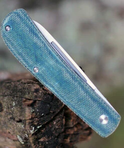 Lord And Field Outfitters Lord & Field Dungaree Linerlock LOR02, 2.88" Stainless Steel Plain Blade, Denim Canvas Micarta Handle -Knifeworks Sales Store LOR02.3 83566.1600185829