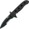 CRKT M21 Linerlock Veff CRM2112SFG, 3.113" 1.4116 Combo Blade, Black G10 Handle