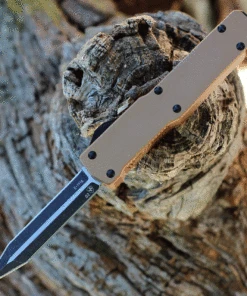 Templar Knife Co. Templar Premium Lightweight Slim OTF -Alum. Bronze (3.25" D2 Blk Dagger) MA-AB-12-1