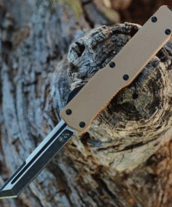 Templar Knife Co. Templar Premium Lightweight Slim OTF -Alum. Bronze (3.25" D2 Blk Tanto) MA-AB-22-1