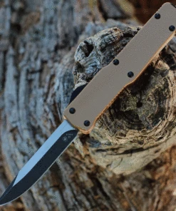 Templar Knife Co. Templar Premium Lightweight Slim OTF -Alum. Bronze (3.25" D2 Blk Drop Point) MA-AB-32-1