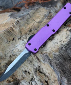 Templar Knife Co. Templar Premium Lightweight Slim OTF -Alum. Purple (3.25" D2 Blk Drop Point) MA-AP-32-1