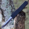 Templar Knife Co. Templar Premium Lightweight Slim OTF -Alum. BLK Rubber (3.25" D2 Blk Drop Point) MA-BR-32-1
