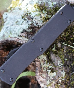 Templar Knife Co. Templar Premium Lightweight Slim OTF -Alum. BLK Rubber (3.25" D2 Blk Drop Point) MA-BR-32-1 -Knifeworks Sales Store MABR 72359.1634736860