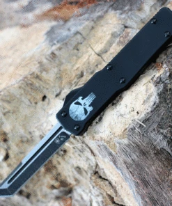 Templar Knife Co. Templar Premium Lightweight Slim OTF -Alum. Blk Fallen (3.25" D2 Blk Tanto) MA-FL-22-1