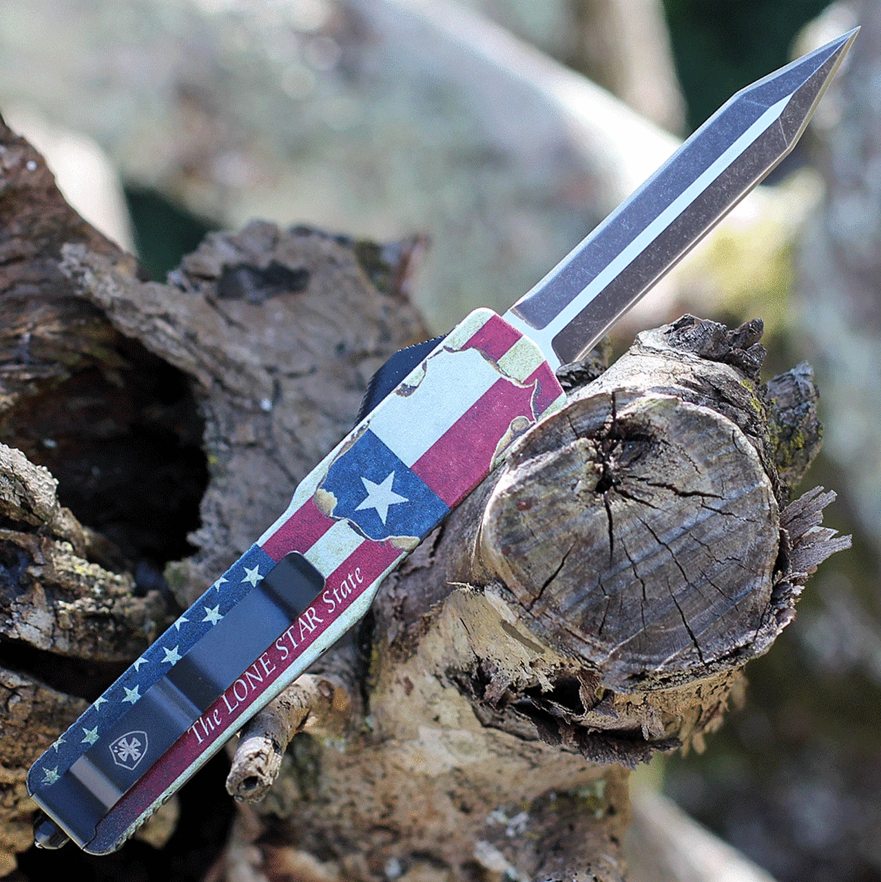 Templar Knife Co. Templar Premium Lightweight Slim OTF -Alum. Texan (3.25" D2 Blk Dagger) MA-TX-12-1 2 Templar Knife Co. Templar Premium Lightweight Slim OTF -Alum. Texan (3.25" D2 Blk Dagger) MA-TX-12-1 - Image 2