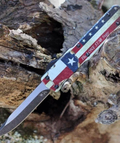 Templar Knife Co. Templar Premium Lightweight Slim OTF -Alum. Texan (3.25" D2 Blk Drop Point) MA-FL-32-1