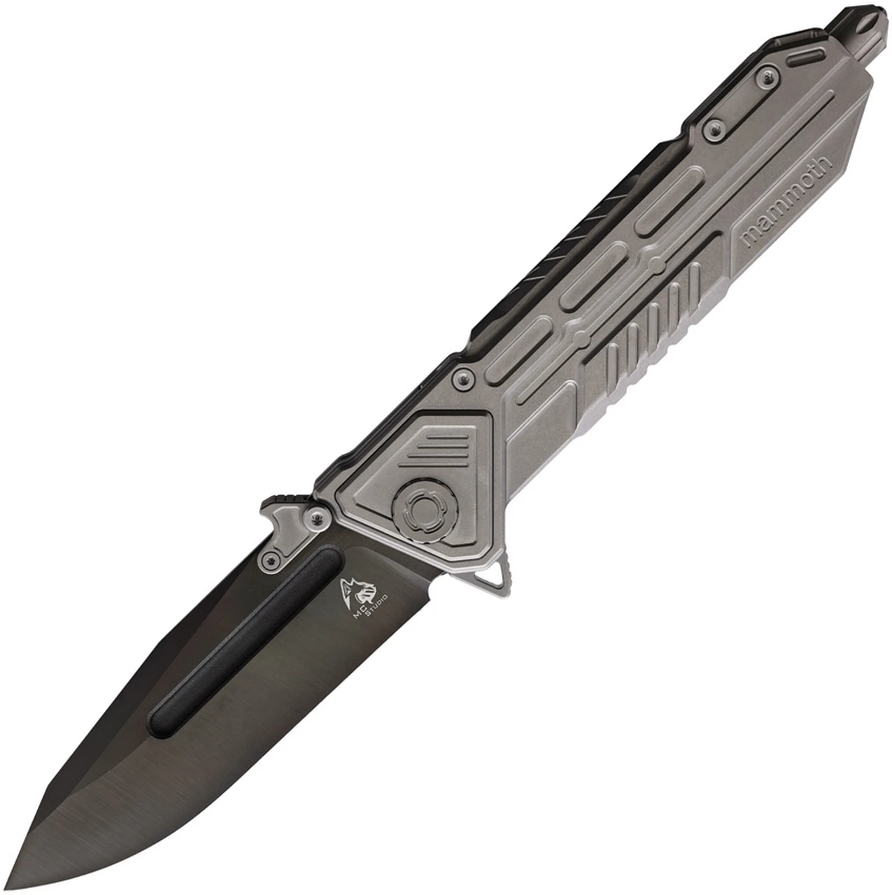 Maxace Knives Mammoth - Grey Ti (4.33" Black Drop Point) MM01 1 Maxace Knives Mammoth - Grey Ti (4.33" Black Drop Point) MM01