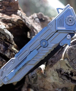 Maxace Knives Mammoth - Grey / Blue Ti (4.33" Black Drop Point) MM02 7 Maxace Knives Mammoth - Grey / Blue Ti (4.33" Black Drop Point) MM02 -Knifeworks Sales Store MAXMM02.3 75927.1632768051