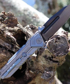 Maxace Knives Mammoth - Grey / Blue Ti (4.33" Black Drop Point) MM02 5 Maxace Knives Mammoth - Grey / Blue Ti (4.33" Black Drop Point) MM02 -Knifeworks Sales Store MAXMM02 48158.1632768051