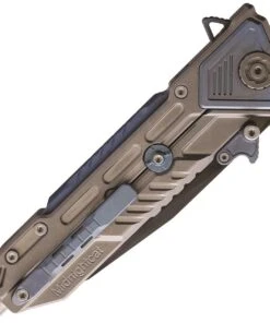 Maxace Knives Mammoth - Grey / Blue Ti (4.33" Black Tanto) MM04 -Knifeworks Sales Store MAXMM04 2 76587.1628015426