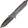 Maxace Knives Mammoth - Grey / Blue Ti (4.33" Black Tanto) MM04