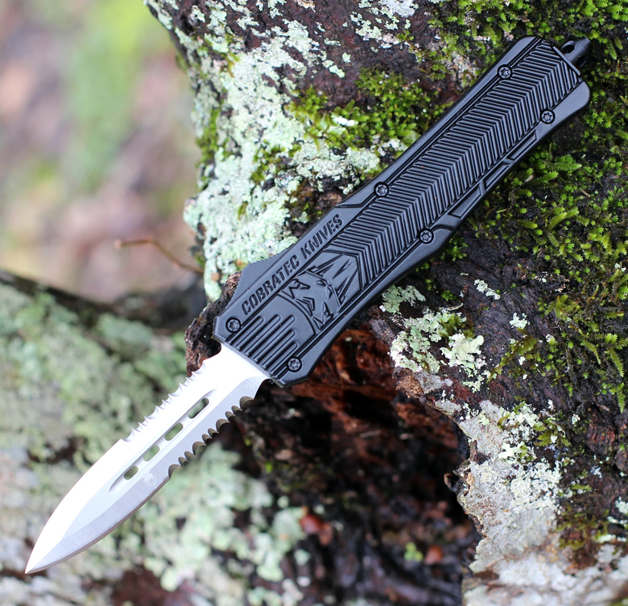 CobraTec Knives MBCTK-1MDAG2SS Medium CTK-1 Black, 3.0" D2 Steel Dagger Serrated Blade, Aluminum Handle 1 CobraTec Knives MBCTK-1MDAG2SS Medium CTK-1 Black, 3.0" D2 Steel Dagger Serrated Blade, Aluminum Handle