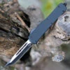 Templar Knife Co. Templar Knife Slim OTF Slim Black Rubber M-BR-23-1, 3.5" 440C Black/Satin Tanto Blade, Aluminum Zinc Handle
