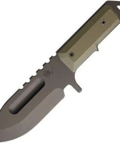 Medford Sea Wolf Fixed Blade MK069DPQ-10KO, 5.5" D2 Black PVD Drop Point Blade, OD Green G-10 Handle