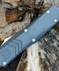 CobraTec Gray FS-X OTF Knife CTKMGRYFS-XMDAG1SS, 3" D2 Steel Dagger Serrated Blade, Gray Aluminum Handle -Knifeworks Sales Store MGYFSX.1 00556.1583253433