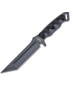 Halfbreed Blades Medium Infantry MIK-05P, 6.69" K110 Black Teflon Coated Tanto Blade, Black G-10 Handles