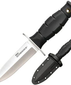 Cold Steel Mini Leather Neck Double Edge CS-39LSAC, 3.5" 8Cr13MoV Double Edge Spear Point Plain Blade, Black Long Kray-ExHandle