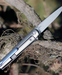 MKM - Maniago Knife Makers, Zieba Flame Flipper, FL01-TSW, 2.9" Stonewashed Drop Point Blade, Titanium Handle -Knifeworks Sales Store MKFL01TSW 70251.1612297175