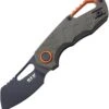 MKM - Maniago Knife Makers Isonzo Black Coated Cleaver Blade, OD Green FRN Handle, Orange Aluminium Spacer