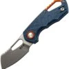 MKM - Maniago Knife Makers Isonzo Stonewashed Cleaver Blade, Blue FRN Handle, Orange Aluminium Spacer