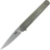 MKM - Maniago Knife Makers, Zieba Flame Flipper, FL01-GCT, 2.9" Sandblasted Drop Point Blade, Green Micarta Handle